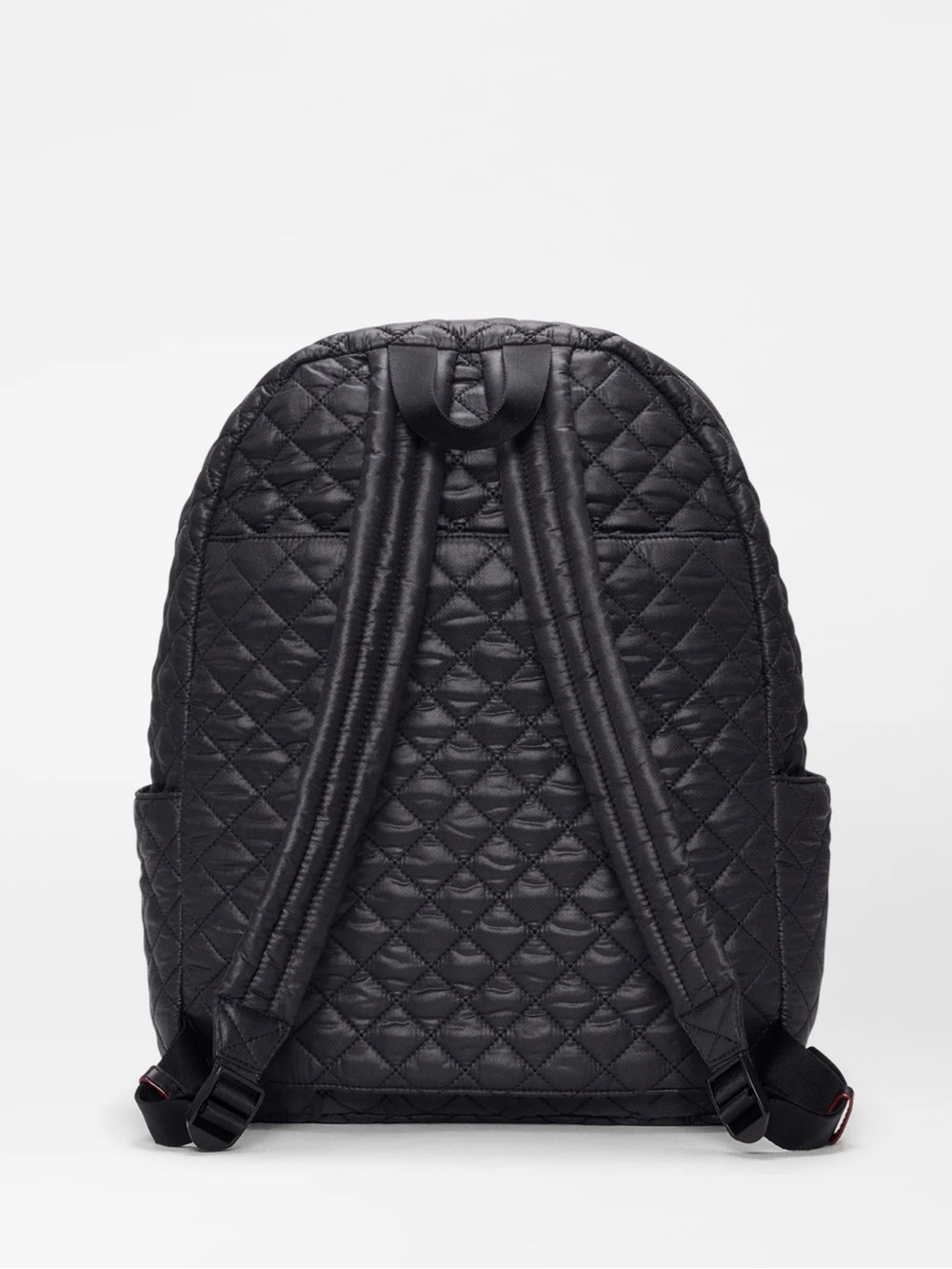 MZ Wallace Black Quilted Backpack with Red Trim - Picture 2 of 7